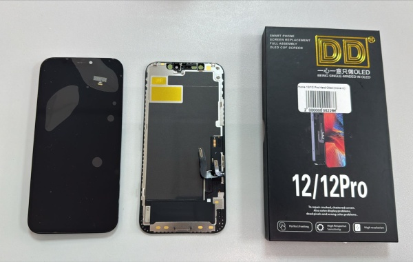 Дисплей в сборе с тачскрином для iPhone 12/12 Pro (Черный) - Hard Oled (Move ic)
