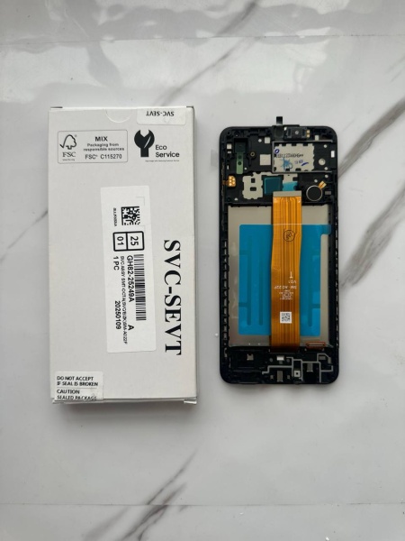 Дисплей в сборе с тачскрином для Samsung A022G (A02) (Черный) переклей в рамке OR