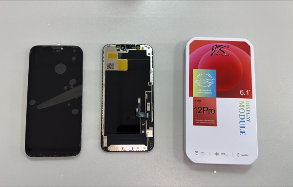 Дисплей в сборе с тачскрином для iPhone 12/12 Pro (Черный) - Премиум