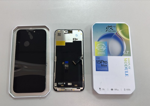 Дисплей в сборе с тачскрином для iPhone 15 Pro Max (Черный) - Премиум