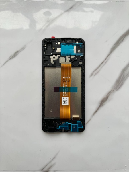 Дисплей в сборе с тачскрином для Samsung A022G (A02) (Черный) в рамке OR