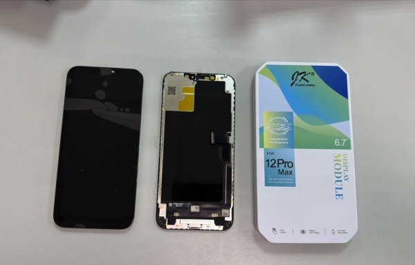 Дисплей в сборе с тачскрином для iPhone 12 Pro Max (Черный) - Премиум