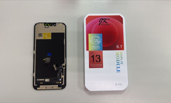 Дисплей в сборе с тачскрином для iPhone 13 (Черный) - Премиум